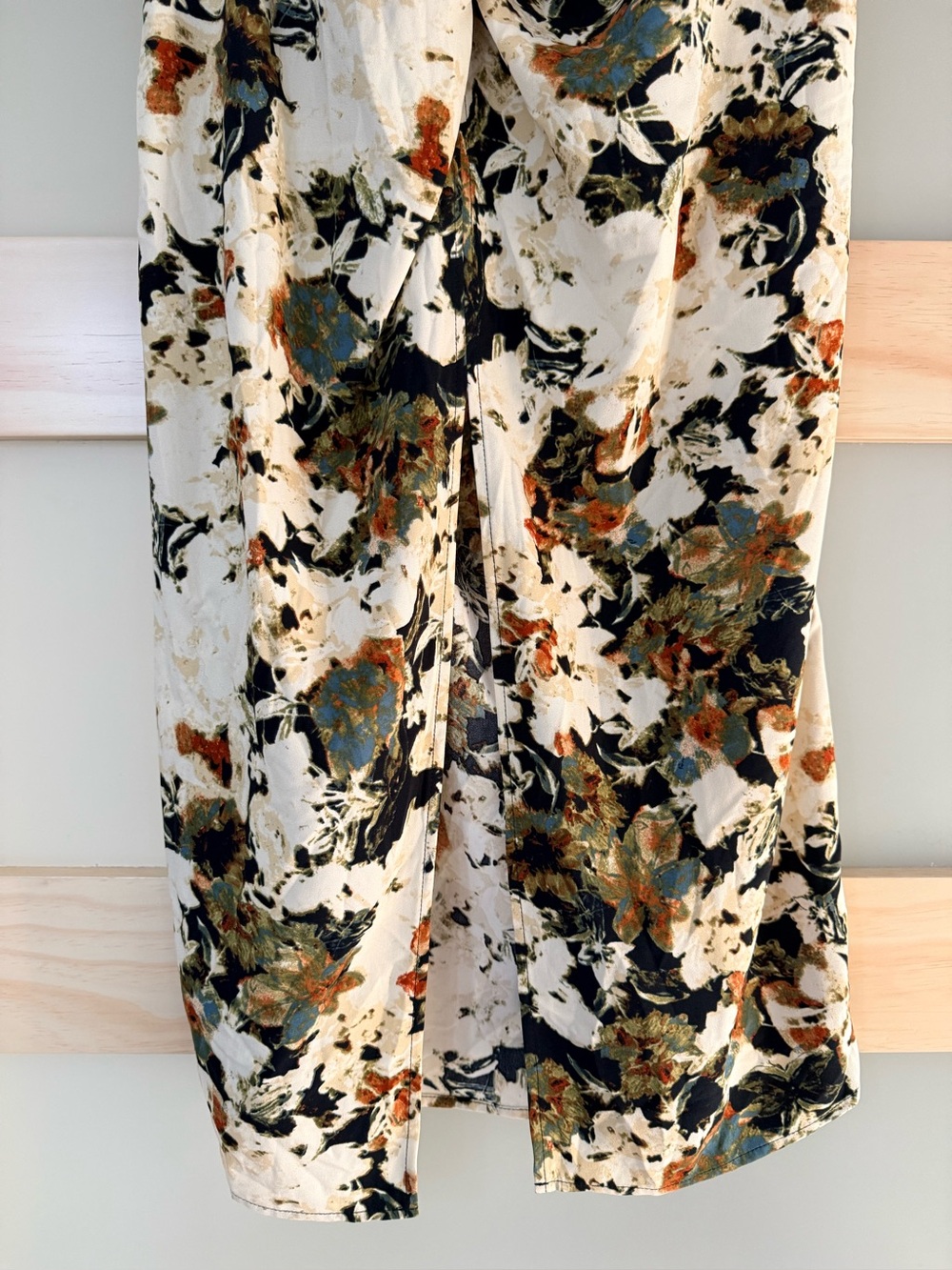 Open Edit Twist Front Floral Midi Skirt Ivory Multi XL NWOT - Picture 5 of 5